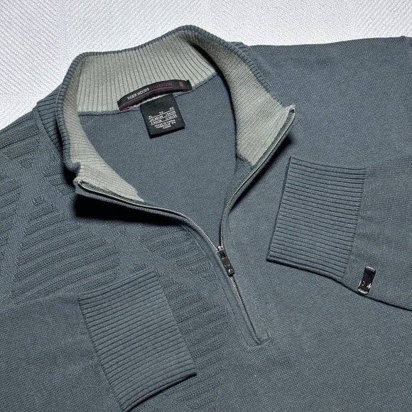 Nike Other - Nike Tiger Woods 1/4 Zip Sweater Mens XL Gray Cotton Cashmere Golf Casual Preppy